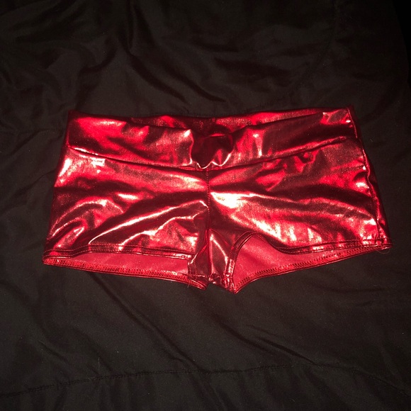 Red Rave Shorts - Picture 2 of 3